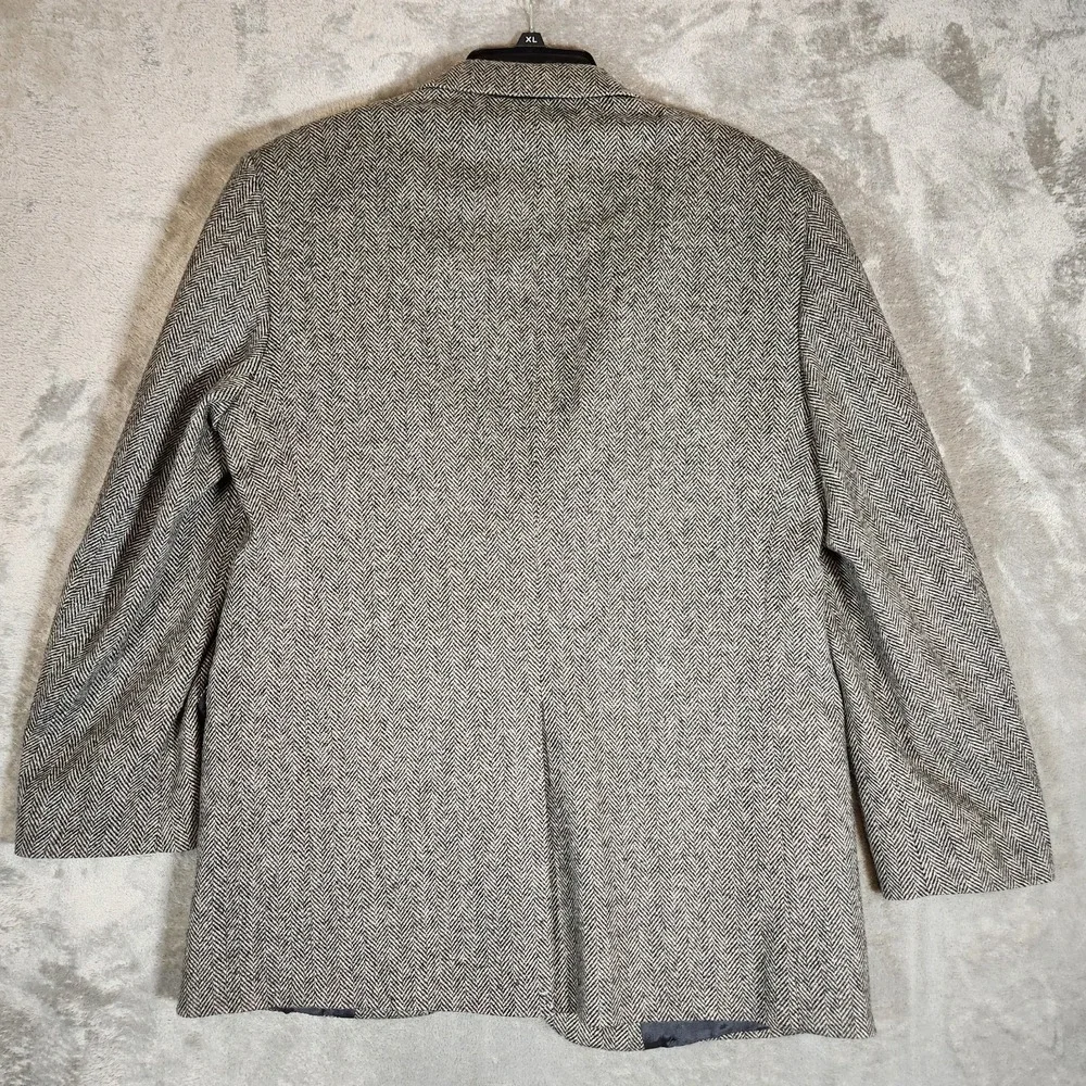 Towncraft Blazer Men's 40R Gray Herringbone Tweed Wool/Lana‎ Sport Coat Jacket
